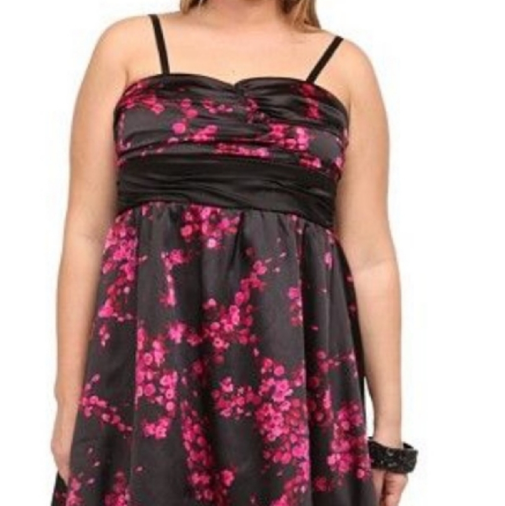 Pink & black cherry blossom TORRID size 20 dress